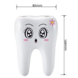 Baño & AseoSoporte de cepillo de dientes de estilo diente con 4 agujeros - soporte