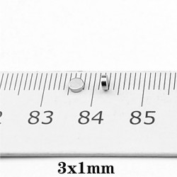 N35 - neodymmagnet - stark rund skiva - 3 * 1mm