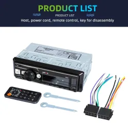 Autoradio - télécommande - panneau amovible - Bluetooth - 1DIN - 2,5 pouces - 12V - FM - USB - AUX-IN - MP3