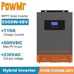 PowMr MPPT - regulator paneli słonecznych - regulator ładowania - podświetlenie LCD - 30A - 40A - 50A - 60AKontrolery