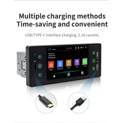 Autoradio - caméra - télécommande - M150 - 1 Din - 5 pouces - Bluetooth - Android - Mirror Link - USB