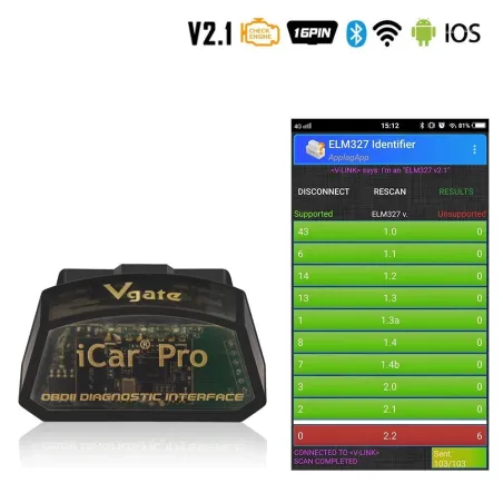 Vgate iCar Pro OBD2 scanner - Bluetooth / WIFI til Android/IOS bildiagnoseværktøj ELM327 V2.1
