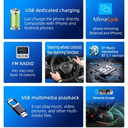 Rádio do carro - M160 - controle remoto - câmera - 1 Din - 5 polegadas - Mirror Link - Bluetooth - Android - IOS - USB duplo