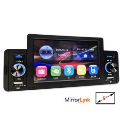 Radio samochodowe - M160 - pilot - kamera - 1 Din - 5 cali - Mirror Link - Bluetooth - Android - IOS - dual USBDin 1