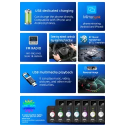 Radio samochodowe - M160 - pilot - kamera - 1 Din - 5 cali - Mirror Link - Bluetooth - Android - IOS - dual USBDin 1