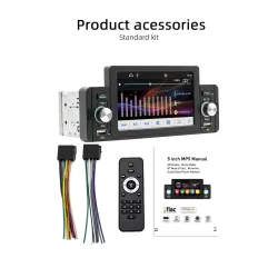 Rádio do carro - M160 - controle remoto - câmera - 1 Din - 5 polegadas - Mirror Link - Bluetooth - Android - IOS - USB duplo