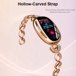 H8 Smart Watch - wydrążony pasek z diamentami - pulsometr - fitness tracker - wodoodporny - Android - BluetoothInteligentne z...