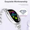 H8 Smart Watch - uthult stropp med diamanter - pulsmåler - treningsmåler - vanntett - Android - Bluetooth