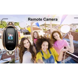 H8 Smart Watch - wydrążony pasek z diamentami - pulsometr - fitness tracker - wodoodporny - Android - BluetoothInteligentne z...