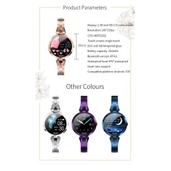Modische Smart Watch AK15 - Herzfrequenz - Fitness Tracker - Wasserdicht - Bluetooth - Android - IOS