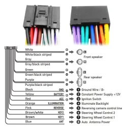 16 ben til VW ledningsnet - stik - ISO stik - til 2 din bilstereo hovedenhed - kabeladapter til Volkswagen Golf Jetta Leo