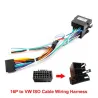 16 ben til VW ledningsnet - stik - ISO stik - til 2 din bilstereo hovedenhed - kabeladapter til Volkswagen Golf Jetta Leo