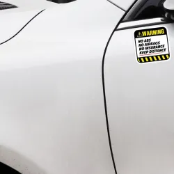 Warning! No ABS No airbags No Insurance - morsomt bilklistremerke - 8,5 cm * 8,5 cm - 2 stk.