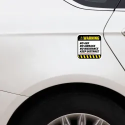 PegatinasWarning! No ABS No airbags No Insurance - pegatina divertida para coche - 8,5 cm * 8,5 cm - 2 piezas