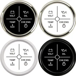 Universalalarmmåler - Volt - olietryk - vandtemperatur - CHK ENG - 4 LED - 52mm 9~32 V