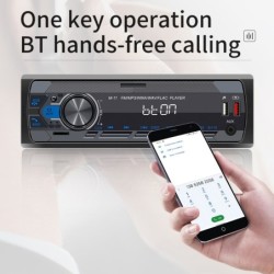 Digital bilradio - 1 DIN - röstassistent - Bluetooth - AUX - FM