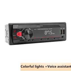 Digital bilradio - 1 DIN - stemmeassistent - Bluetooth - AUX - FM