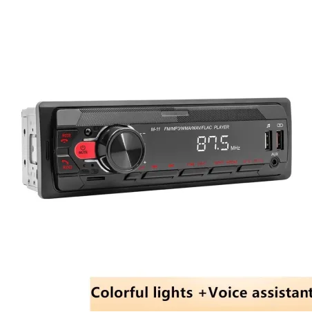 Digital bilradio - 1 DIN - röstassistent - Bluetooth - AUX - FM