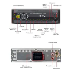 Autoradio numérique - 1 DIN - assistant vocal - Bluetooth - AUX - FM