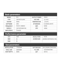 Autoradio numérique - 1 DIN - assistant vocal - Bluetooth - AUX - FM
