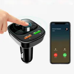Transmisores FMTransmisor inalámbrico Bluetooth - manos libres - cargador doble USB - digital - LED