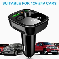Wireless Bluetooth transmitter - handsfree - dual USB charger - digital - LEDFM transmitters
