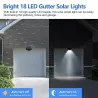 Lampa zasilana energią słoneczną - kinkiet zewnętrzny - światło od zmierzchu do świtu - wodoodporna - 18 LEKinkiety