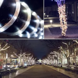 Soldriven LED-snöre - krans - utomhusbelysning - vattentät - 7m - 12 m