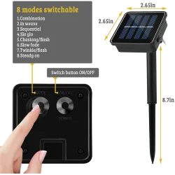 Solar powered LED string - garland - outdoor lights - waterproof - 7m - 12 mChristmas