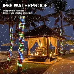 Soldriven LED-snöre - krans - utomhusbelysning - vattentät - 7m - 12 m