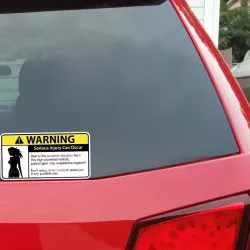 Sjovt bilklistermærke - "Sexy Girl Warning Serious Injury Can Occur"