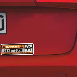 PegatinasDivertida pegatina para coche - "DANGER! DO NOT TOUCH" - 2 piezas