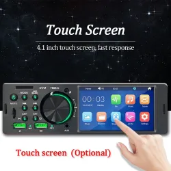 Autoradio 1 Din - écran tactile - télécommande - caméra - Bluetooth - AUX - USB - TF
