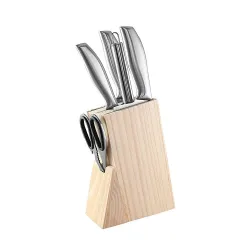 Kitchen knives set - paring knife - chopping knife - scissors - knife sharpener - with stand - stainless steelSteel