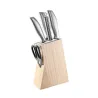 Ensemble de couteaux de cuisine - couteau d'office - couteau à découper - ciseaux - aiguiseur de couteaux - avec support - acier