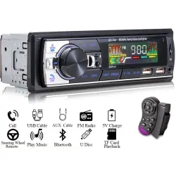 Radio samochodowe 1DIN - Bluetooth - pilot - USB - TF - 60Wx4 - 12VDin 1