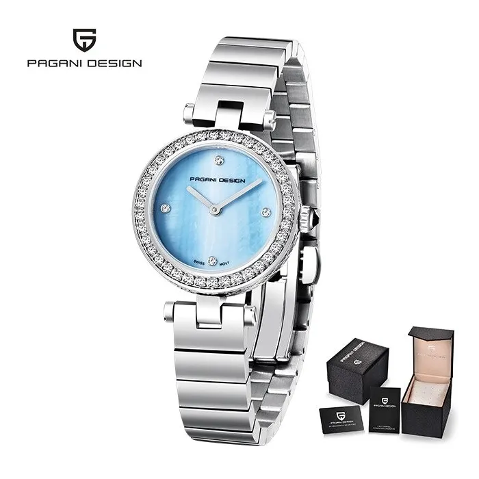 RelojesPAGANI DESIGN - lujoso reloj para mujer - con diamantes - Cuarzo - acero inoxidable