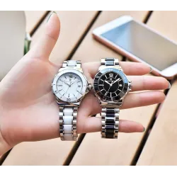 PAGANI DESIGN - luksuriøst dameur - diamanter - keramisk armbånd - vandtæt