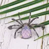BrochesBroche elegante - araña negra - ópalo rosa