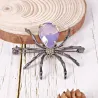 BrochesBroche elegante - araña negra - ópalo rosa