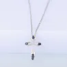 Elegant halsband - blått kristallkors - 925 sterling silver