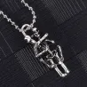 Collier en acier inoxydable - pendentif double squelette - unisexe