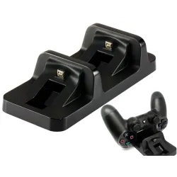 Playstation 4 trådløs kontroller - dobbel lader - USB - LED - PS4