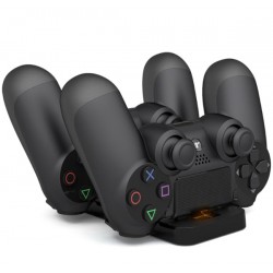 Comando sem fios Playstation 4 - carregador duplo - USB - LED - PS4