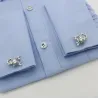 Abotoaduras luxuosas - escorpiões de cristal prateado