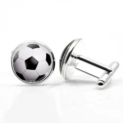 Fotboll / basket / baseboll / volleyboll - runda manschettknappar i glas