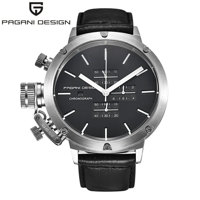 PAGANI DESIGN - relógio esportivo para homem - Quartz - impermeável - pulseira de couro
