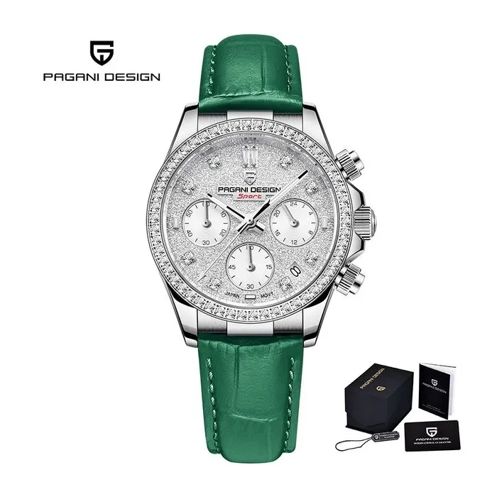 RelojesPAGANI DESIGN - reloj automático de cuarzo - con cristales - espejo de zafiro - correa de piel