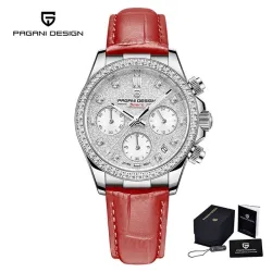 RelojesPAGANI DESIGN - reloj automático de cuarzo - con cristales - espejo de zafiro - correa de piel