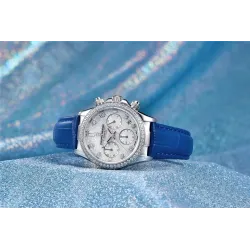 PAGANI DESIGN - relógio Quartz automático - com cristais - espelho de safira - pulseira de couro